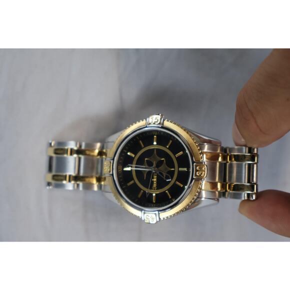 Danbury Mint NFL Watch Mens Gold Silver Stainless Steel Water Resistant 100M Box - Picture 6 of 11